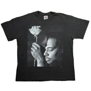 Vintage 1993 Luther Vandross Never Let Me Go Tour Shirt Hanes Black XL Rose RB